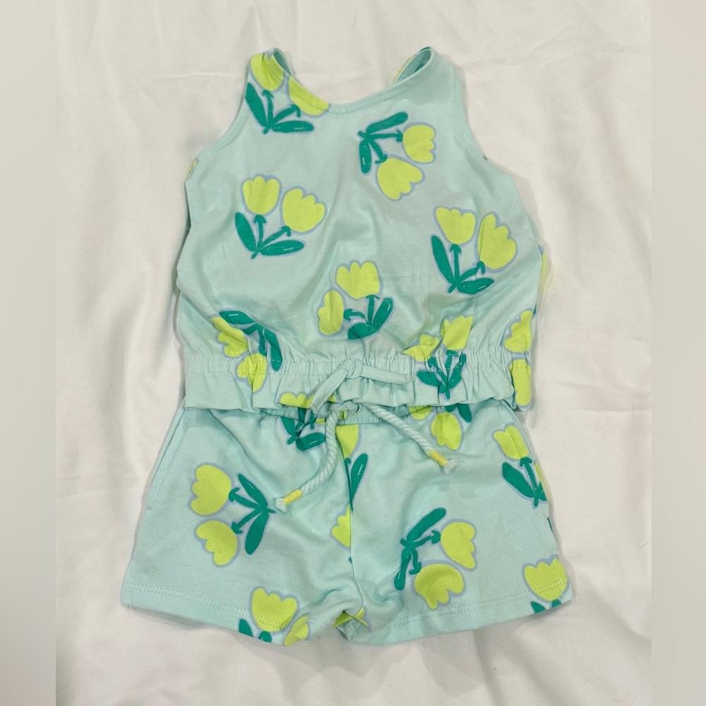 NWOT Zara Kids Tank and Shorts Tulip Matching Set - 2T